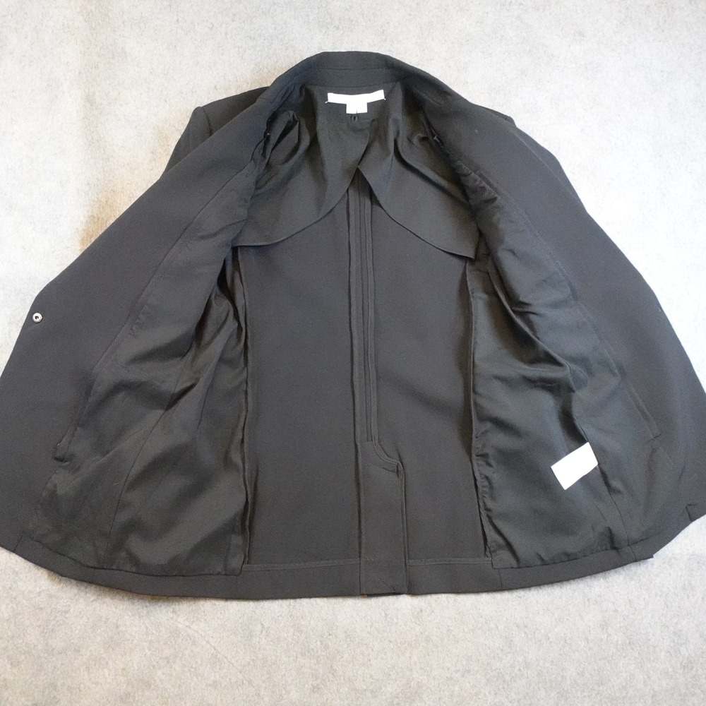Veronica Beard Blazer Womens 8 Black Iconic Scuba Dickey Jacket One Button - Picture 4 of 12